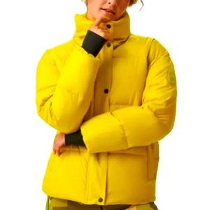 . NWT BASS OUTDOOR Women's Sz Medium Discovery Full Zip Puffer Jacket Citronelle